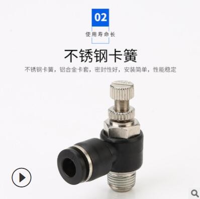 廠家直供塑料氣動(dòng)氣管快速接頭 節(jié)流閥調(diào)速閥sl4-M5氣缸